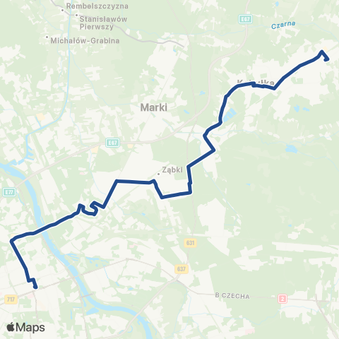 ZTM Warszawa PKP Wołomin – Dw. Centralny map