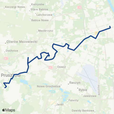 ZTM Warszawa Pruszków Os. Staszica - Pętla – Centrum map