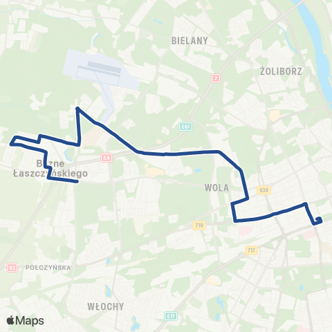 ZTM Warszawa Os. Górczewska – Dw. Centralny map