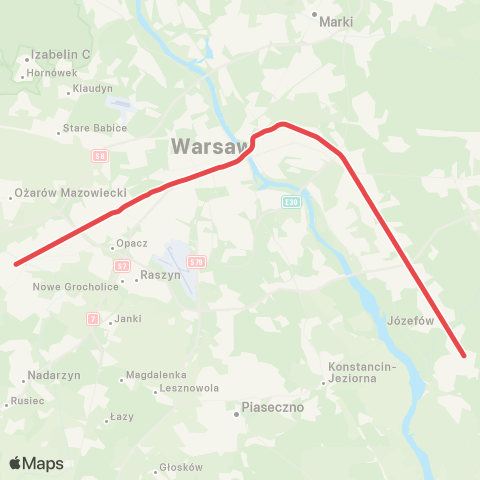 ZTM Warszawa Pruszków – Otwock map
