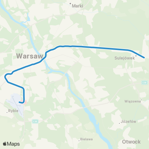 ZTM Warszawa Sulejówek Miłosna – Warszawa Lotnisko Chopina map