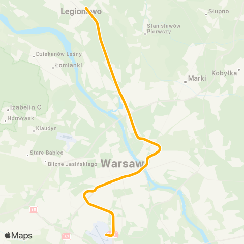 ZTM Warszawa Legionowo – Warszawa Lotnisko Chopina map