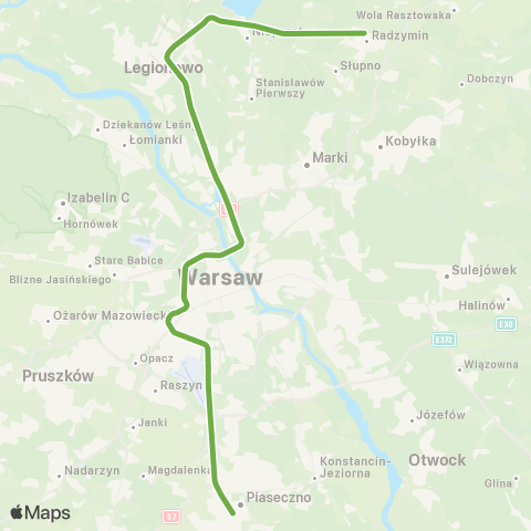 ZTM Warszawa Radzymin – Piaseczno map
