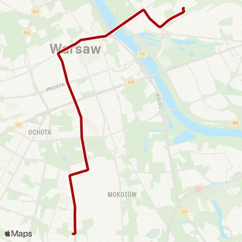 ZTM Warszawa Rogalińska – Zajezdnia Praga map