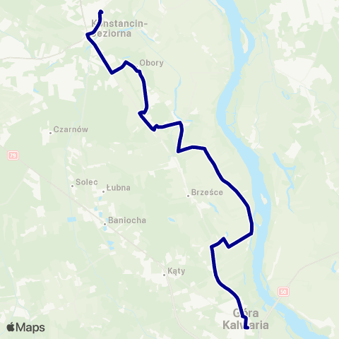 ZTM Warszawa Konstancin-Jeziorna Mirkowska – Góra Kalwaria Rynek map