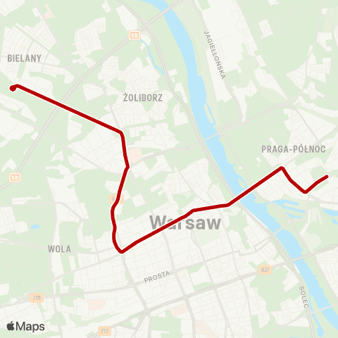 ZTM Warszawa Piaski – Norblin map