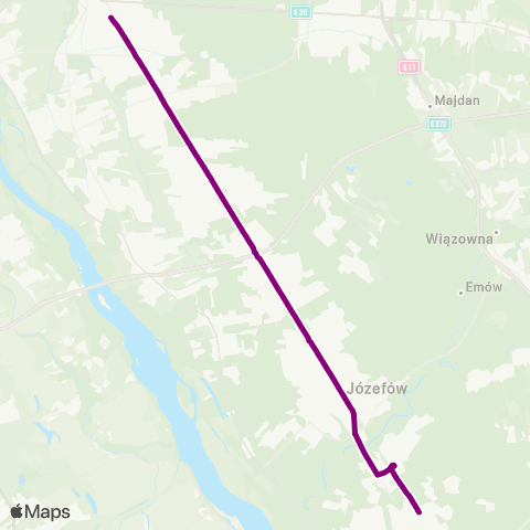 ZTM Warszawa PKP Otwock – PKP Wawer map