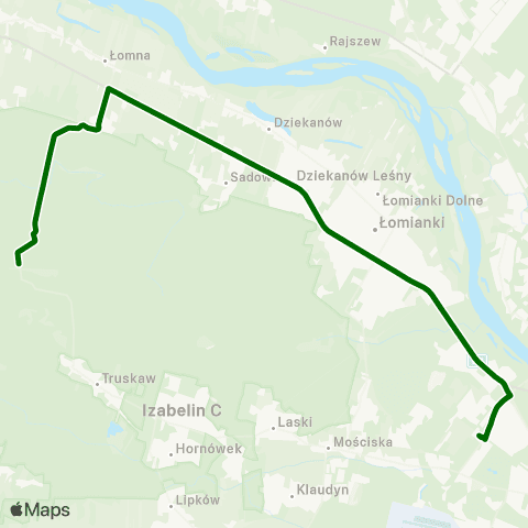 ZTM Warszawa Palmiry - Muzeum – Metro Młociny map