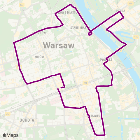 ZTM Warszawa Dw. Centralny – Dw. Centralny map