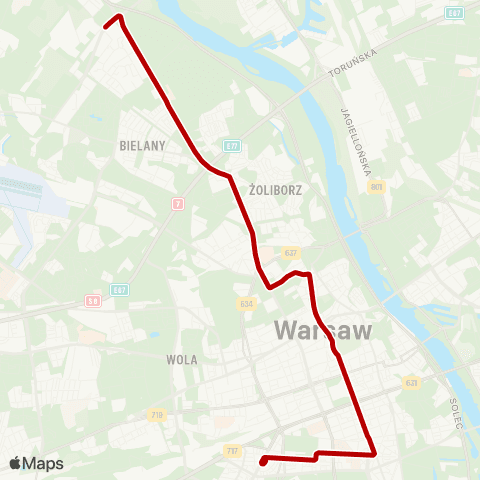 ZTM Warszawa Pl. Narutowicza – Metro Marymont map
