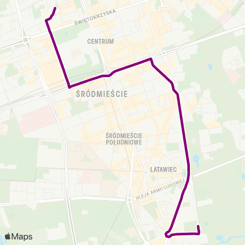 ZTM Warszawa Łazienki Królewskie – Pl. Grzybowski map