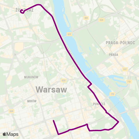 ZTM Warszawa Pl. Wilsona – Emilii Plater map