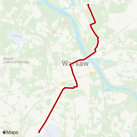 ZTM Warszawa Czynszowa – P+R Al. Krakowska map