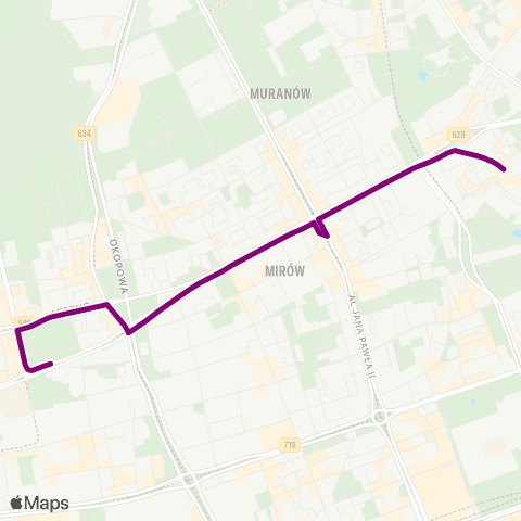 ZTM Warszawa Bielańska – Zajezdnia Wola map