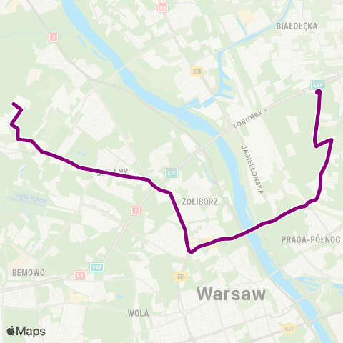 ZTM Warszawa Cm. Północny - Brama Gł. – Bródno - Podgrodzie map