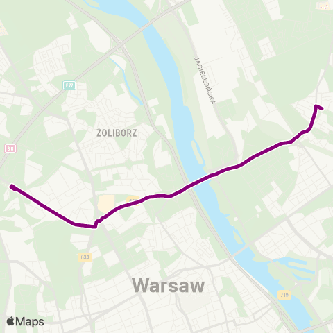 ZTM Warszawa Powązki - Cm. Wojskowy – Cm. Bródnowski (Św. Wincentego) map