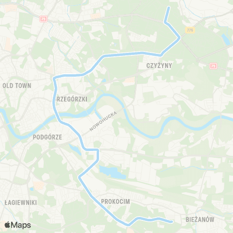 ZTP Kraków Mistrzejowice ↔ Nowy Bieżanów P+R map