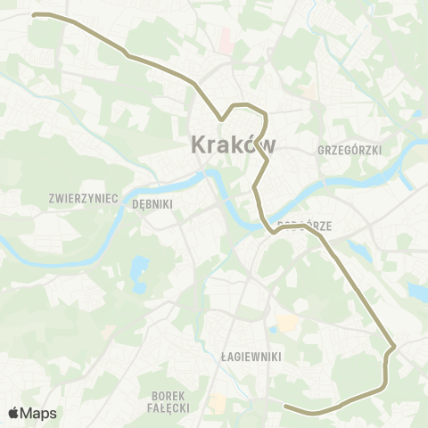 ZTP Kraków Bronowice Małe ↔ Kurdwanów P+R map