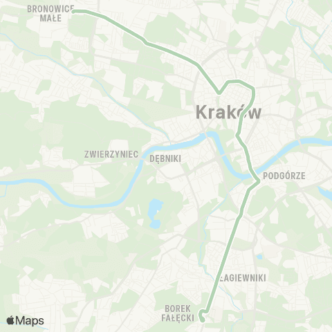 ZTP Kraków Borek Fałęcki ↔ Bronowice Małe map