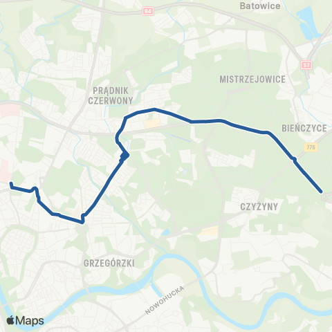 ZTP Kraków Nowy Kleparz ↔ Plac Centralny im. R. Reagana map