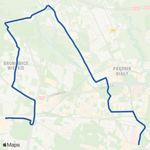 ZTP Kraków Bronowice Małe ↔ Nowy Kleparz map