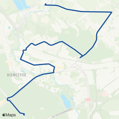 ZTP Kraków Aleja Przyjaźni ↔ Zesławice map