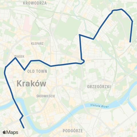 ZTP Kraków Os. Podwawelskie ↔ Tauron Arena Kraków Wieczysta map