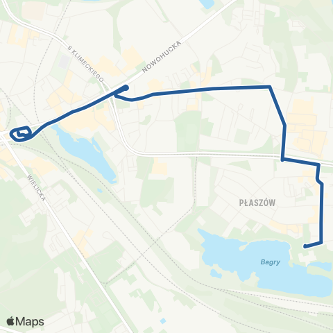 ZTP Kraków Podgórze SKA ↔ Bagry map