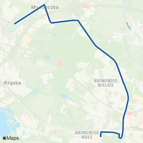 ZTP Kraków Bronowice Małe ↔ Modlniczka Centrum Logistyczne map