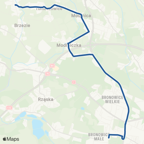 ZTP Kraków Bronowice Małe ↔ Ujazd Pętla map