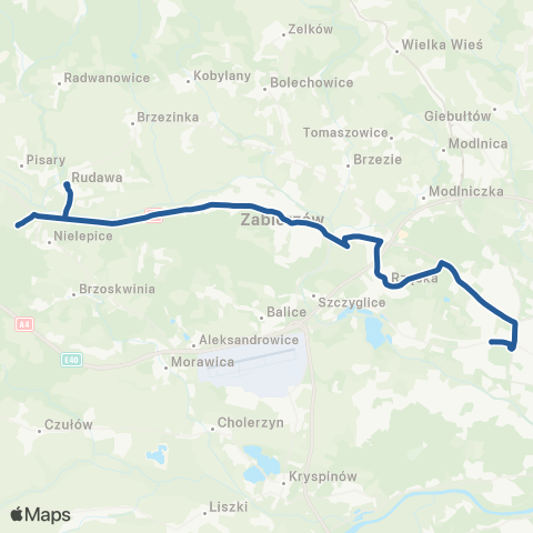 ZTP Kraków Bronowice Małe ↔ Młynka Pętla map
