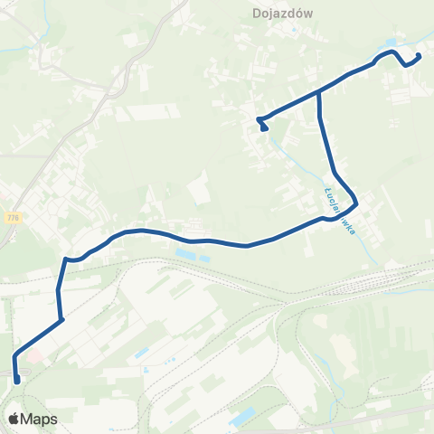 ZTP Kraków Kombinat ↔ Krzysztoforzyce Pętla map