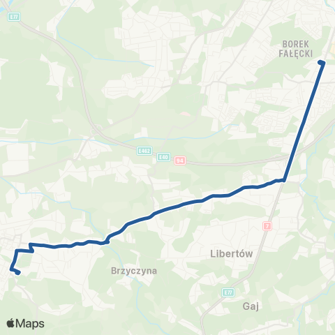 ZTP Kraków Borek Fałęcki ↔ Skawina map