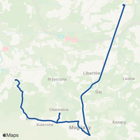 ZTP Kraków Borek Fałęcki ↔ Skawina map