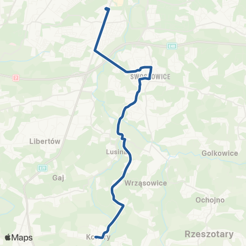 ZTP Kraków Borek Fałęcki ↔ Konary Pętla map