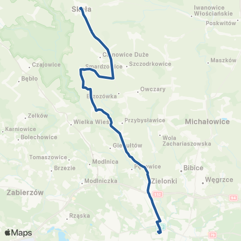 ZTP Kraków Krowodrza Górka P+R ↔ Skała Rynek map