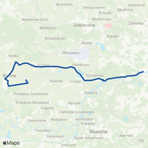 ZTP Kraków Salwator ↔ Czułówek Kapliczka map