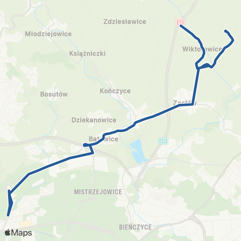 ZTP Kraków Prądnik Czerwony P+R ↔ Pielgrzymowice Pętla map