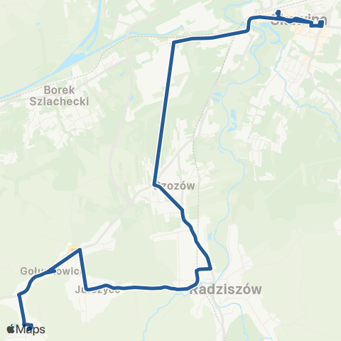 ZTP Kraków Skawina SCK ↔ Polanka Hallera Centrum map