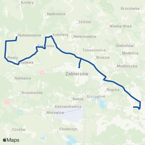 ZTP Kraków Bronowice Małe ↔ Radwanowice Pętla map