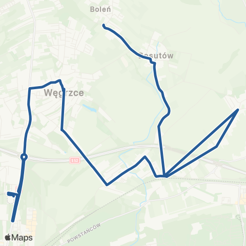 ZTP Kraków Górka Narodowa P+R ↔ Boleń Pętla map