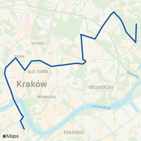 ZTP Kraków Os. Podwawelskie ↔ Ugorek map