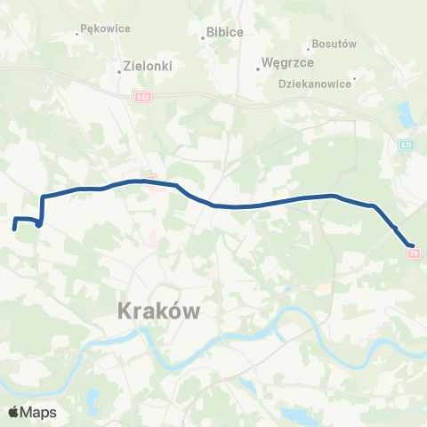 ZTP Kraków Bronowice Małe ↔ Aleja Przyjaźni map
