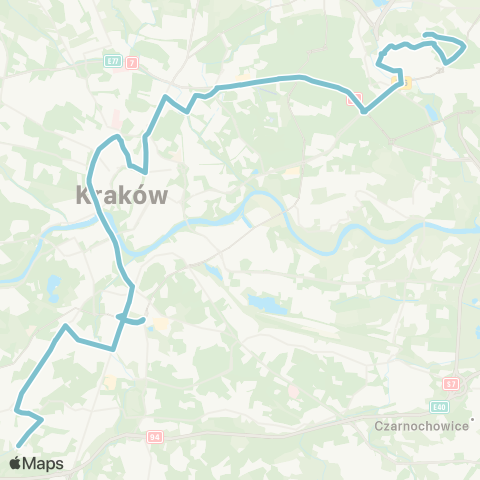 ZTP Kraków Os. Na Stoku ↔ Os. Pod Fortem map