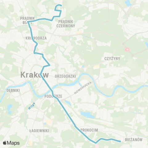 ZTP Kraków Górka Narodowa P+R ↔ Nowy Bieżanów P+R map