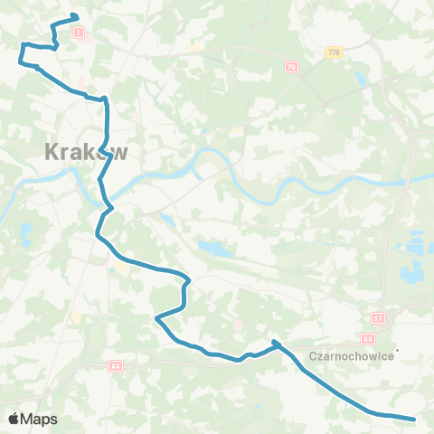 ZTP Kraków Prądnik Biały ↔ Wieliczka Miasto map