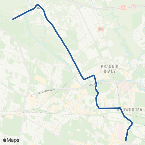 ZTP Kraków Nowy Kleparz ↔ Tonie map