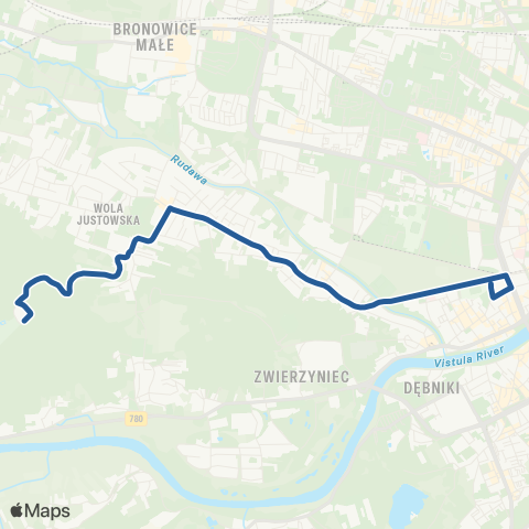 ZTP Kraków Cracovia Stadion ↔ ZOO map
