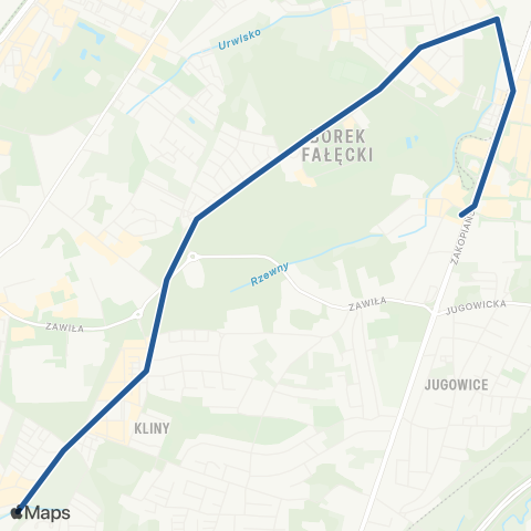 ZTP Kraków Borek Fałęcki ↔ Os. Pod Fortem map