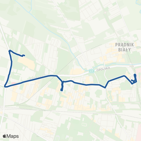 ZTP Kraków Krowodrza Górka P+R ↔ Chełmońskiego Pętla map